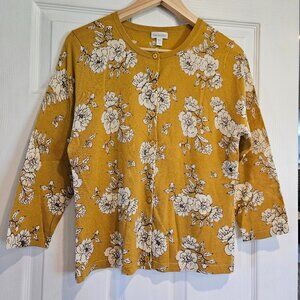 Garnet Hill Signature Eco Merino Wool Cardigan, Size Medium New without Tags